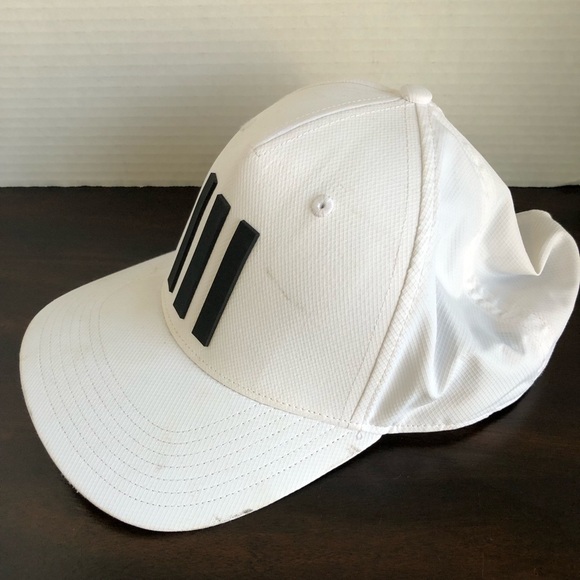 Adidas Golf White and Black Tour Hat 3 Stripe OS - Picture 4 of 11